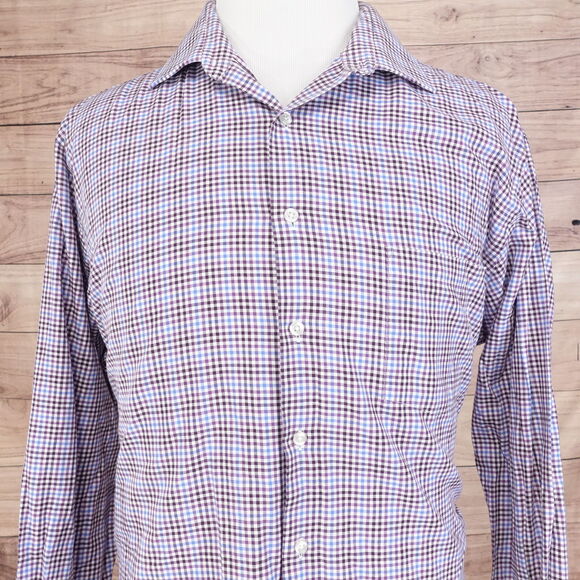 VAN HEUSEN FLEX COLLAR REGULAR FIT GINGHAM CHECK DRESS SHIRT 18 34/35 - Picture 1 of 7